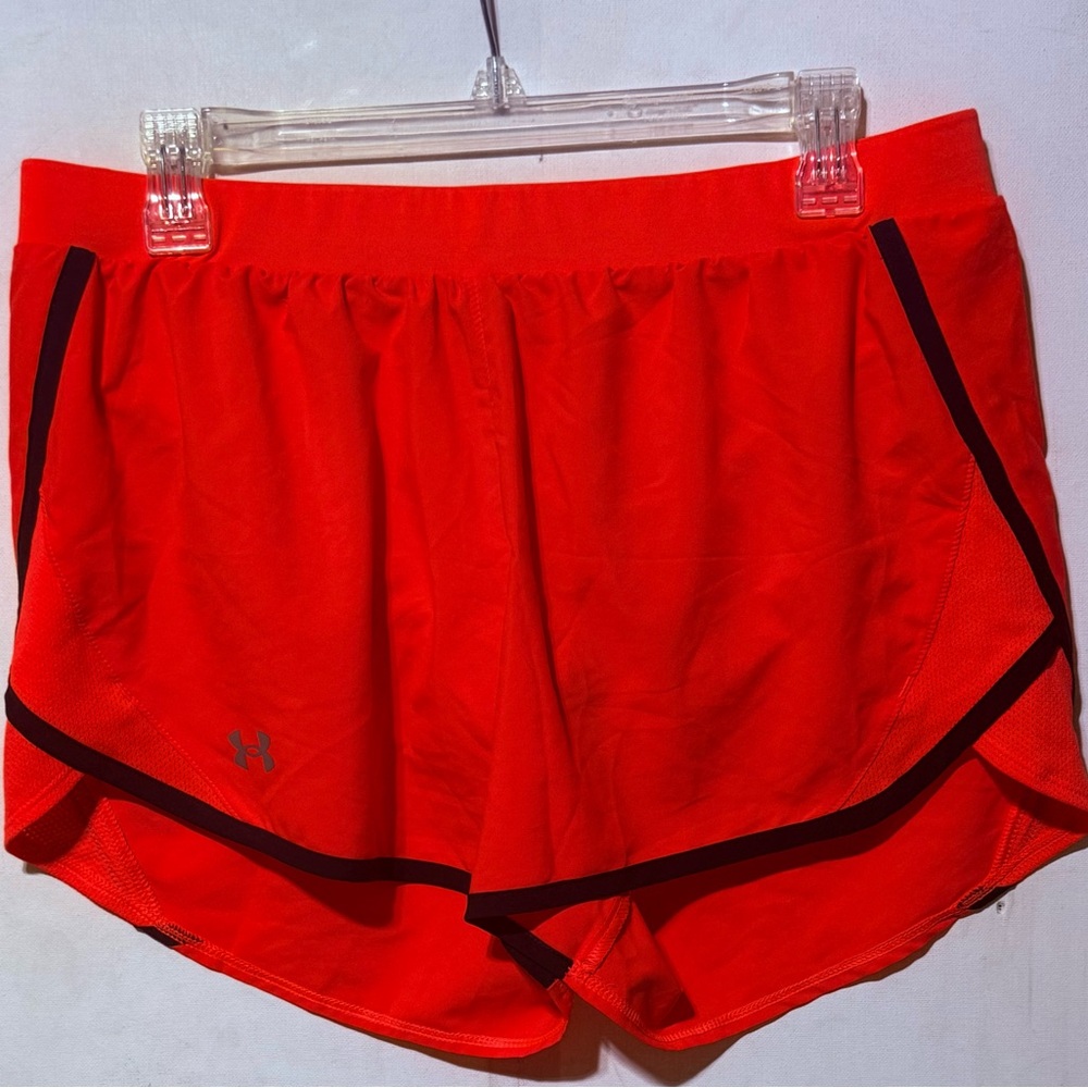 Under Armour Women's Bright Orange Athletic Shorts Size-Large